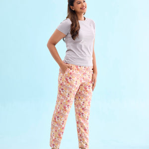 Women Printed Coral Woven Viscose Lounge Pants