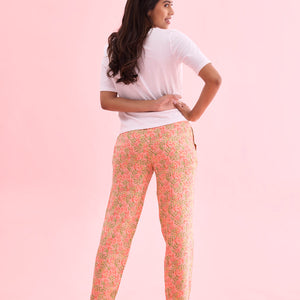 Women Printed Medium Pinks Woven Viscose Lounge Pants