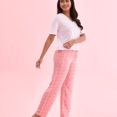 Women Printed Medium Green Woven Viscose Lounge Pants