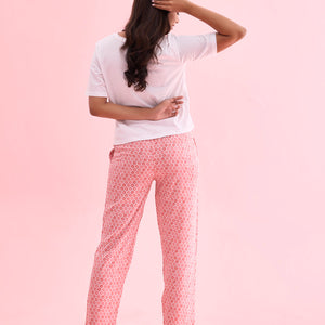 Women Printed Medium Green Woven Viscose Lounge Pants