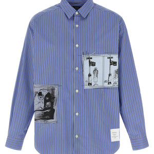 Comme Des Garҫons Homme Patch Striped Shirt