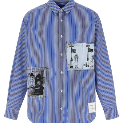 Comme Des Garҫons Homme Patch Striped Shirt
