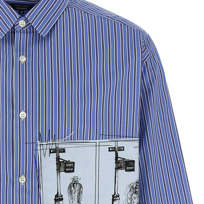 Comme Des Garҫons Homme Patch Striped Shirt
