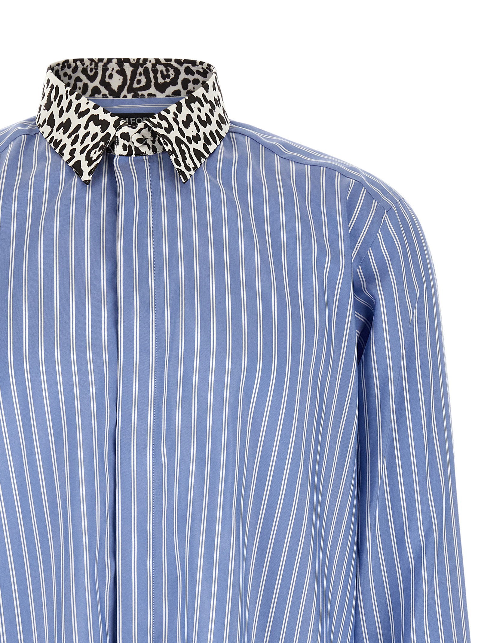 Tom Ford Animal Print Collar Shirt