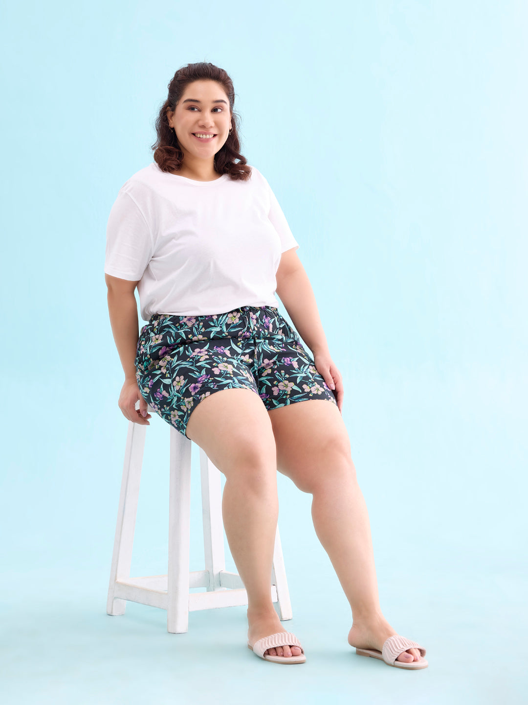 Women Printed Woven Viscose Lounge Shorts
