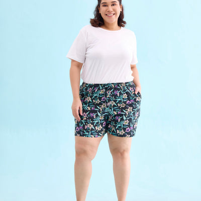 Women Printed Woven Viscose Lounge Shorts