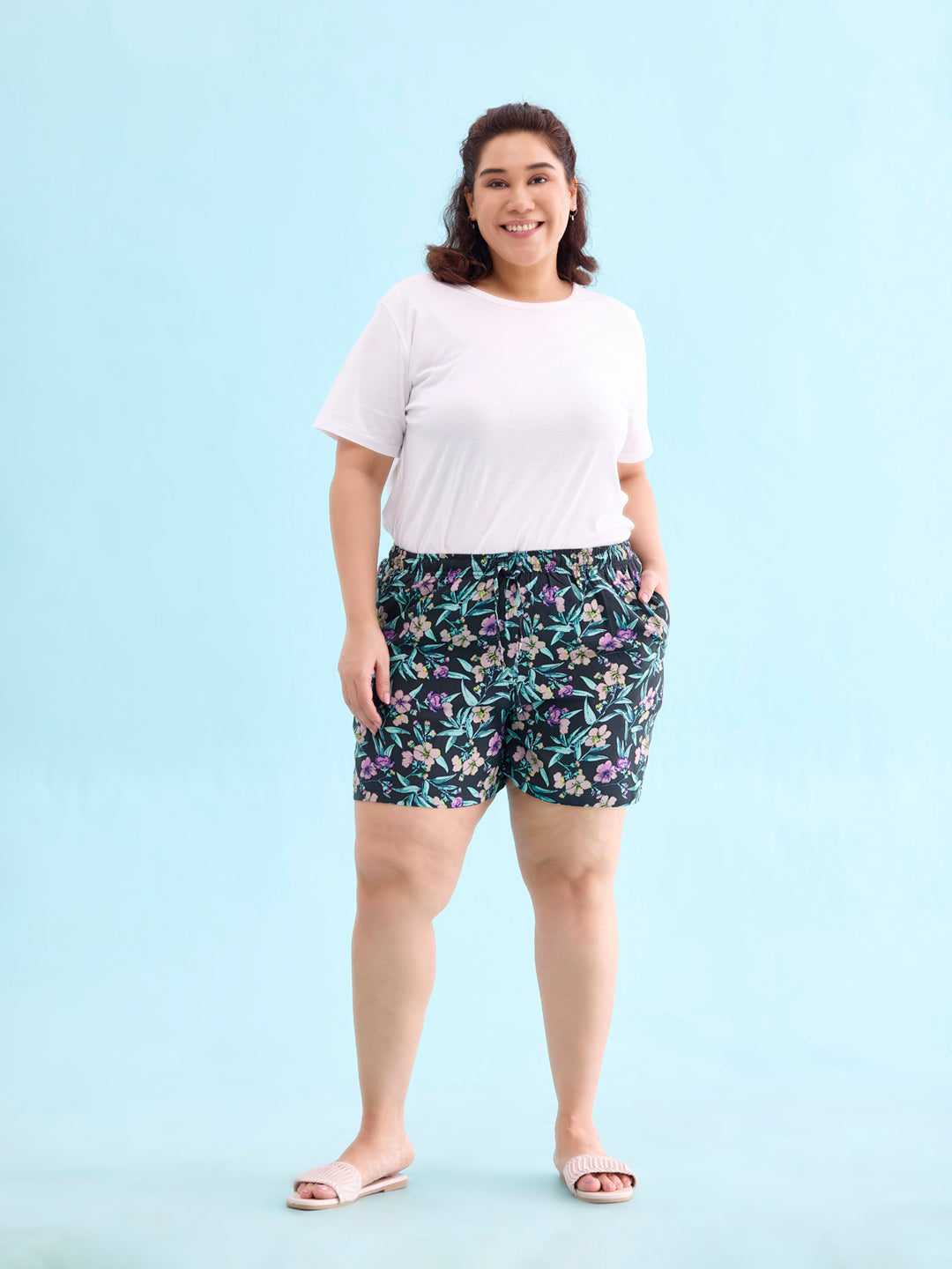 Women Printed Woven Viscose Lounge Shorts