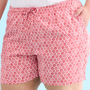 Women Printed Medium Pinks Woven Viscose Lounge Shorts