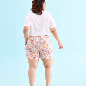 Women Printed Whites Woven Viscose Lounge Shorts