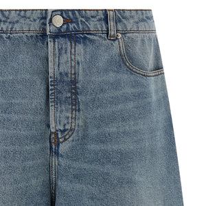 Ami Paris Denim Bermuda Shorts
