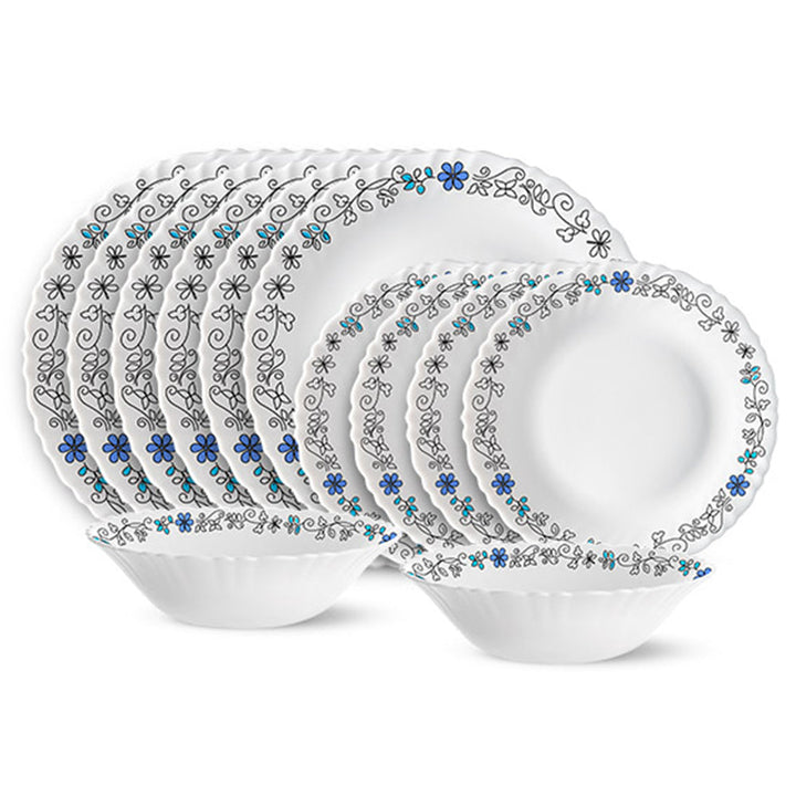 Larah by Borosil, Blue Iris Dinner Set