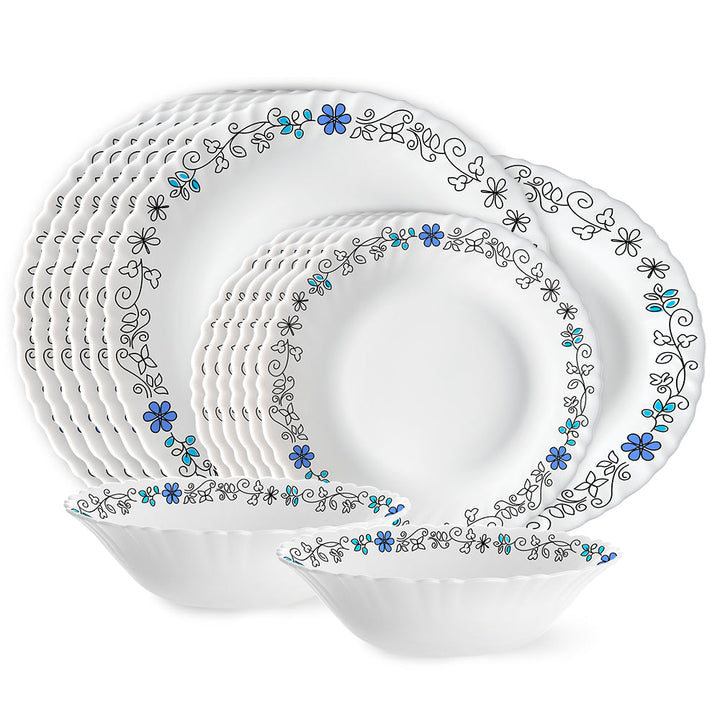 Larah by Borosil, Blue Iris Dinner Set