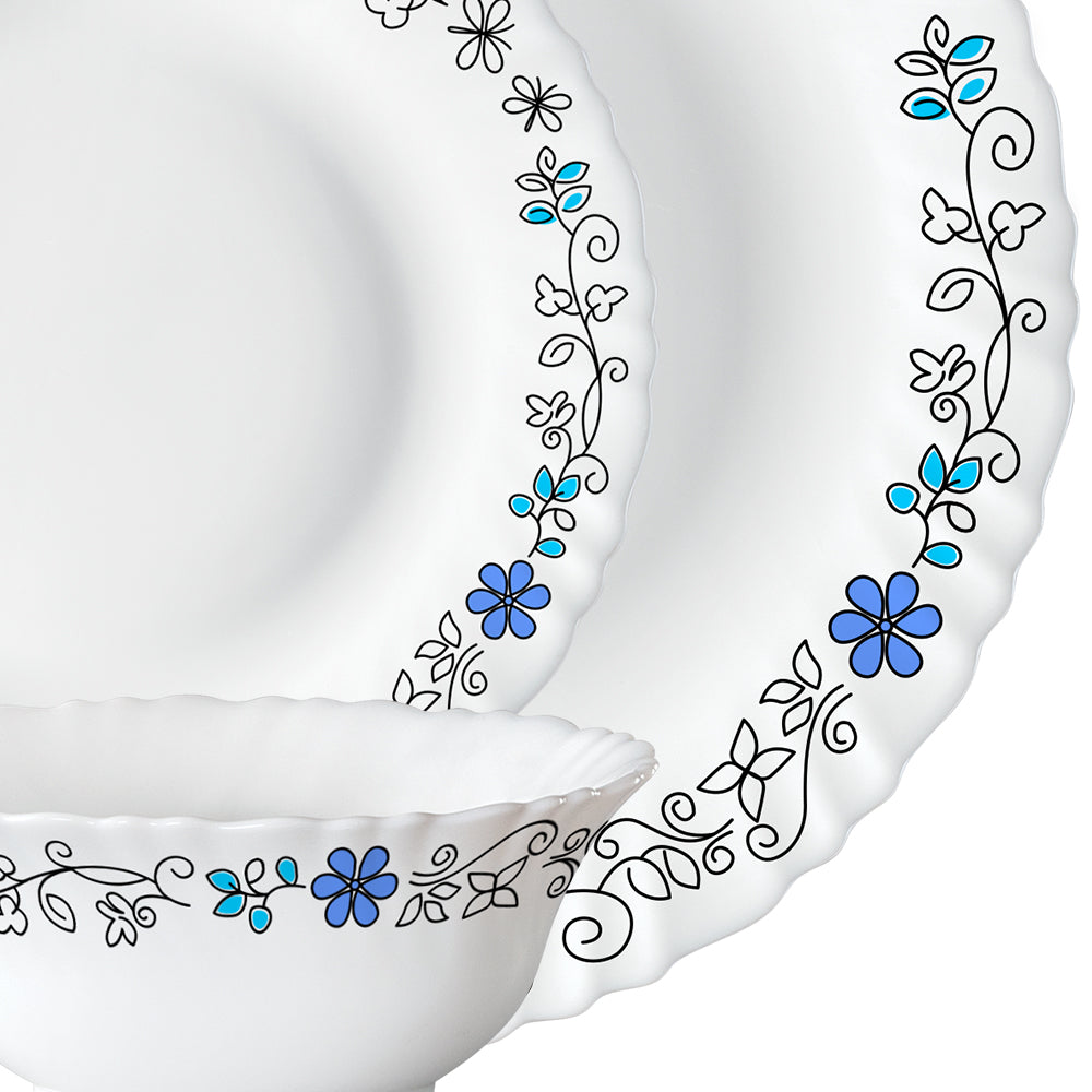 Larah by Borosil, Blue Iris Dinner Set