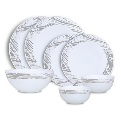 Larah by Borosil, Marble Dinner Set