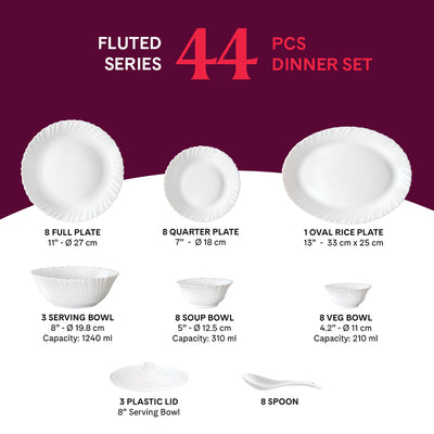 Larah by Borosil, Minerva Dinner Set