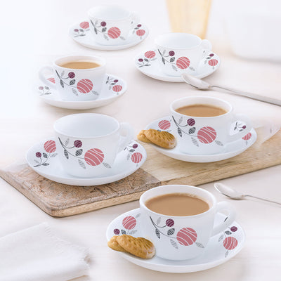 Larah By Borosil Dahlia Cup n Saucer Set