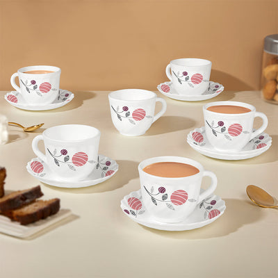 Larah By Borosil Dahlia Cup n Saucer Set