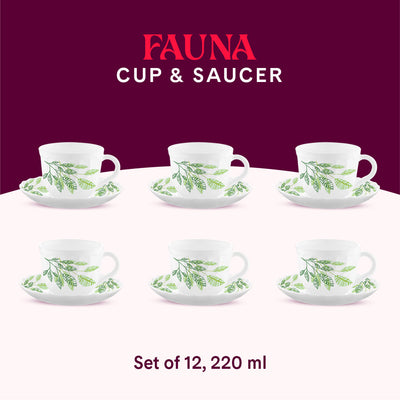 Larah By Borosil Fauna Cup n Saucer Set
