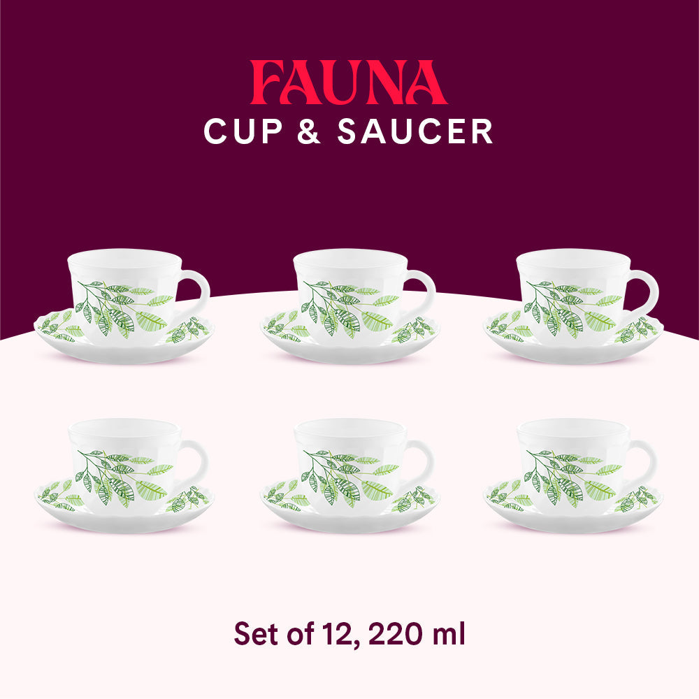 Larah By Borosil Fauna Cup n Saucer Set
