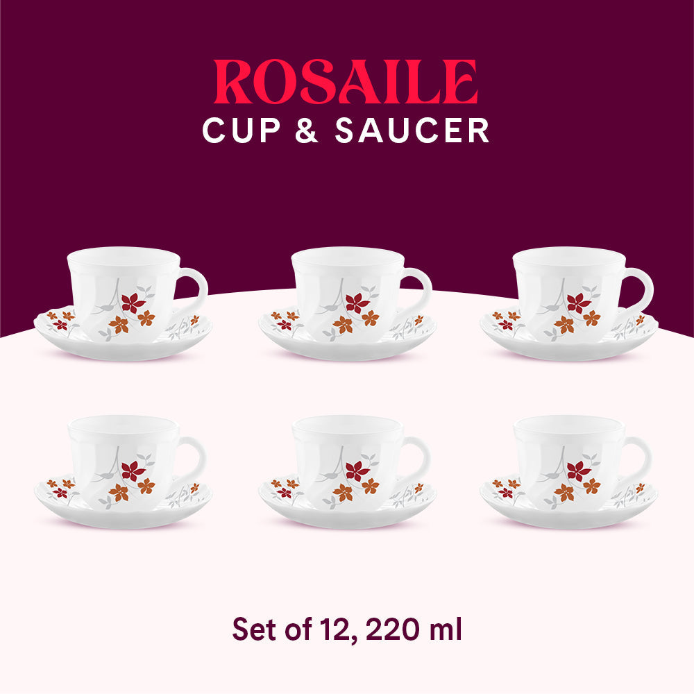 Larah By Borosil Rosalie Cup n Saucer Set