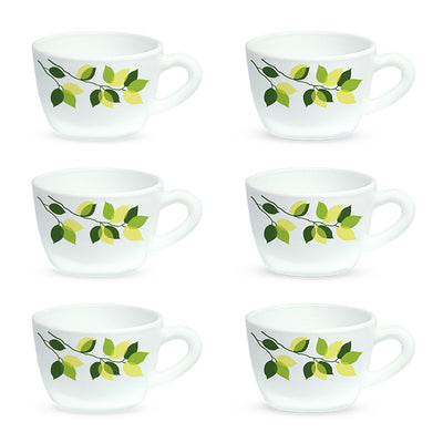 Larah By Borosil Green Leaves Cup Set