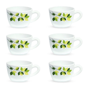 Larah By Borosil Green Leaves Cup Set