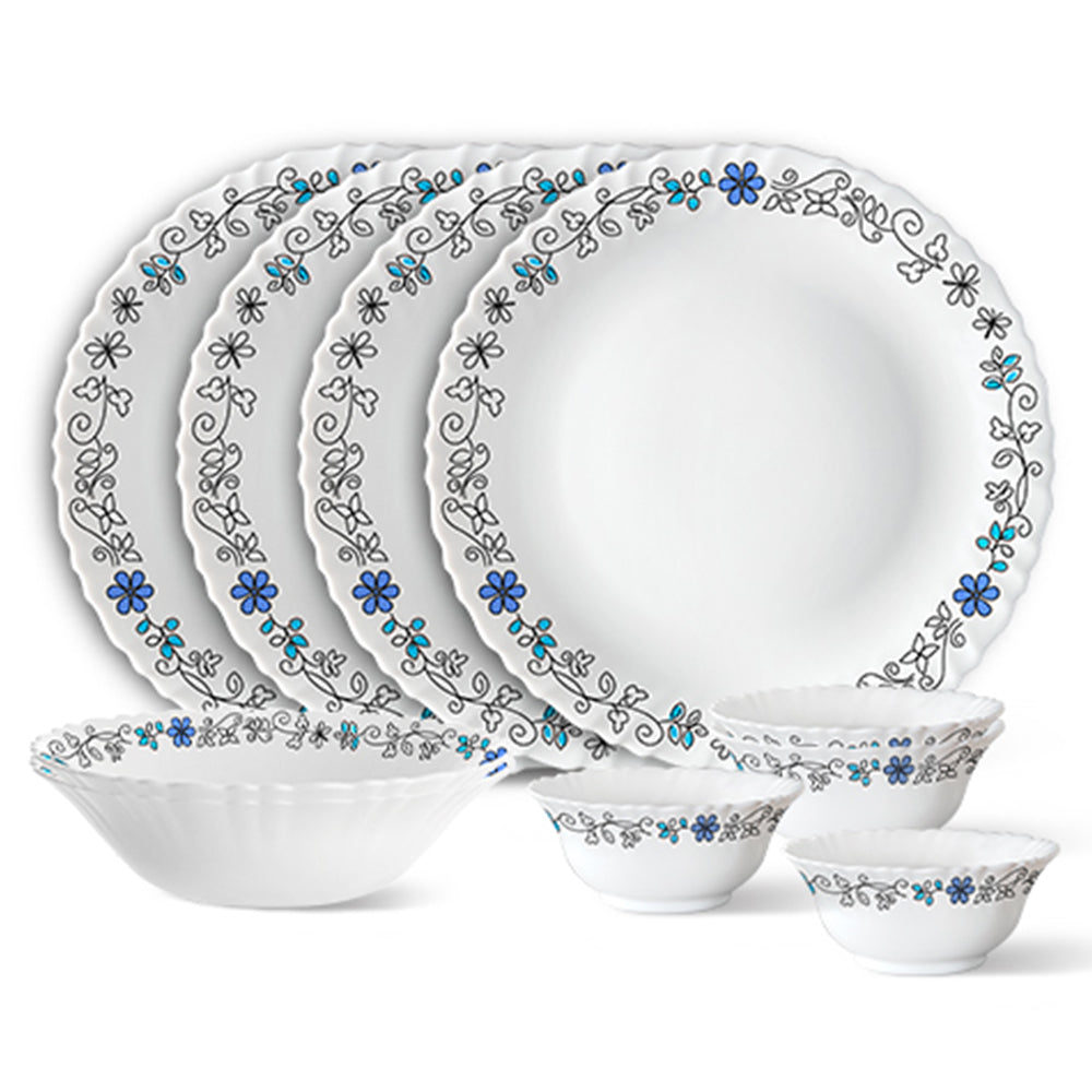 Larah by Borosil, Blue Iris Dinner Set