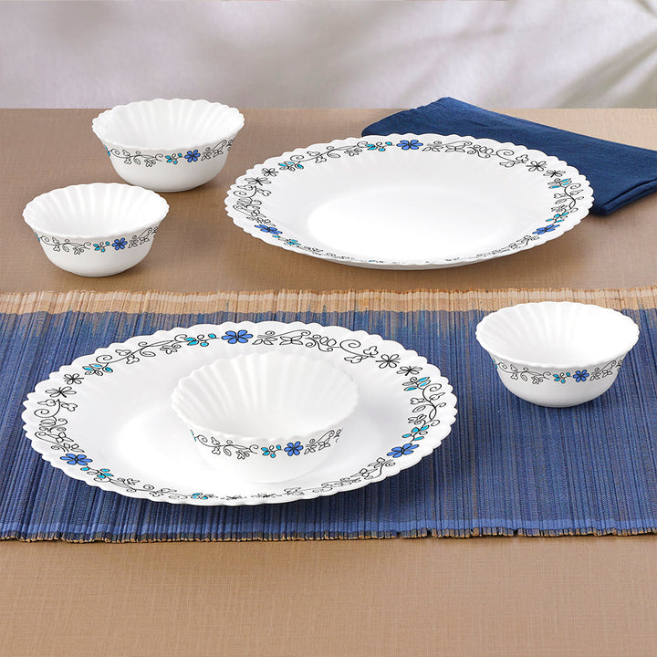 Larah by Borosil, Blue Iris Dinner Set