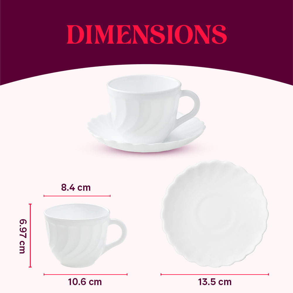 Larah By Borosil Gloria Cup n Saucer Set