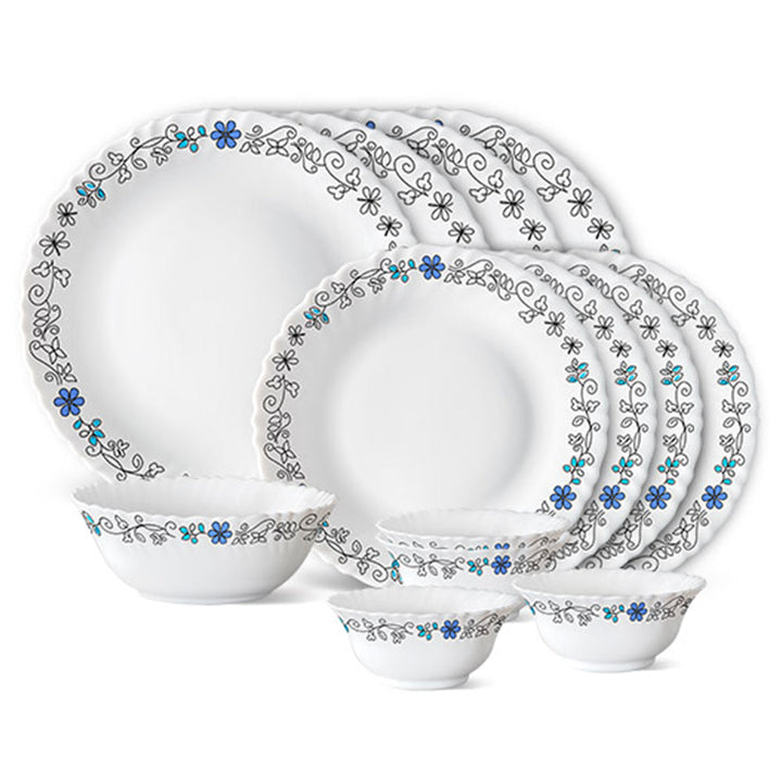 Larah by Borosil, Blue Iris Dinner Set