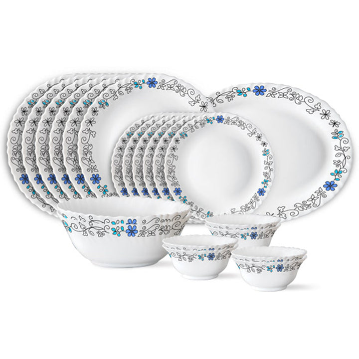 Larah by Borosil, Blue Iris Dinner Set