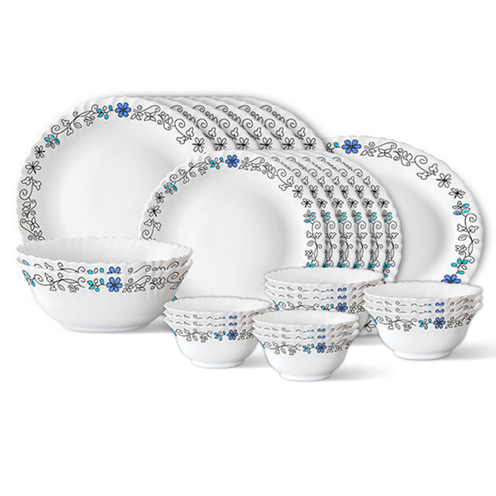 Larah by Borosil, Blue Iris Dinner Set