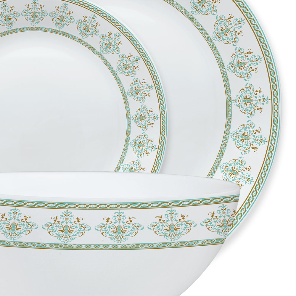 Larah by Borosil, Cyan Dinner Set