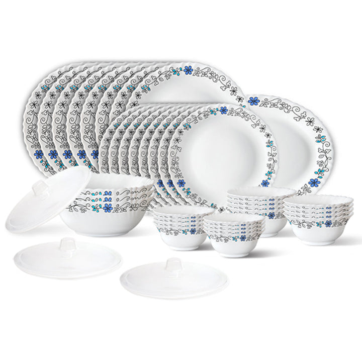 Larah by Borosil, Blue Iris Dinner Set