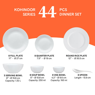 Larah by Borosil, Cara Dinner Set