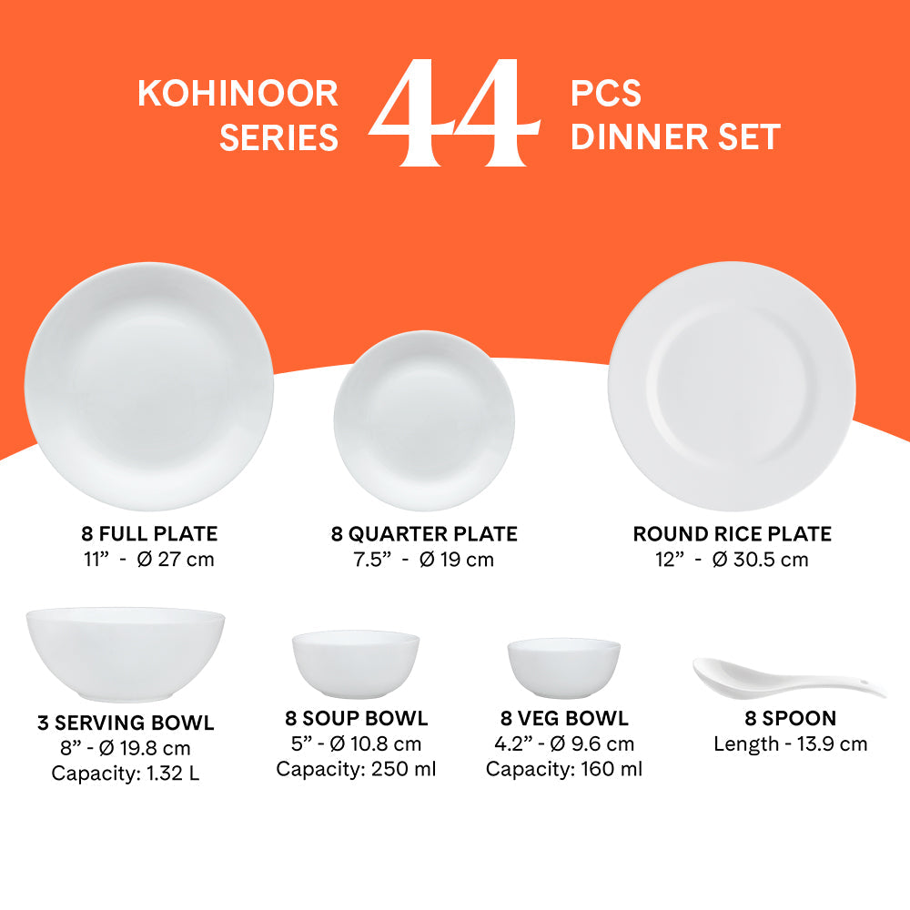 Larah by Borosil, Cara Dinner Set