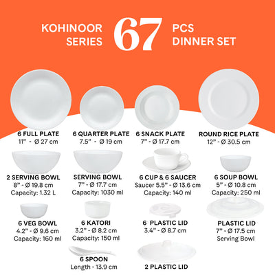 Larah by Borosil, Cara Dinner Set