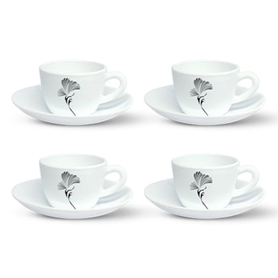 Larah By Borosil Feather Cup n Saucer Set