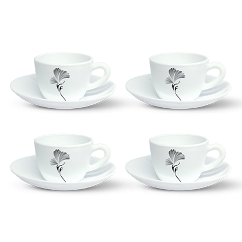 Larah By Borosil Feather Cup n Saucer Set
