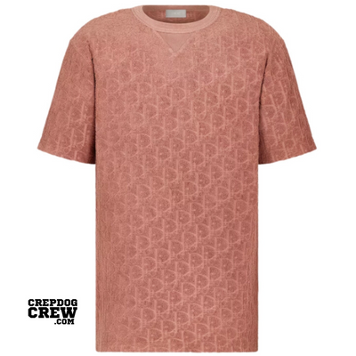 Dior Oblique Terry Cotton Relaxed Fit Jacquard Pink Tee
