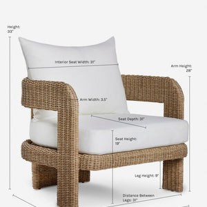Hadler Outdoor Accent Chair, Ivory