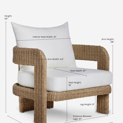 Hadler Outdoor Accent Chair, Ivory