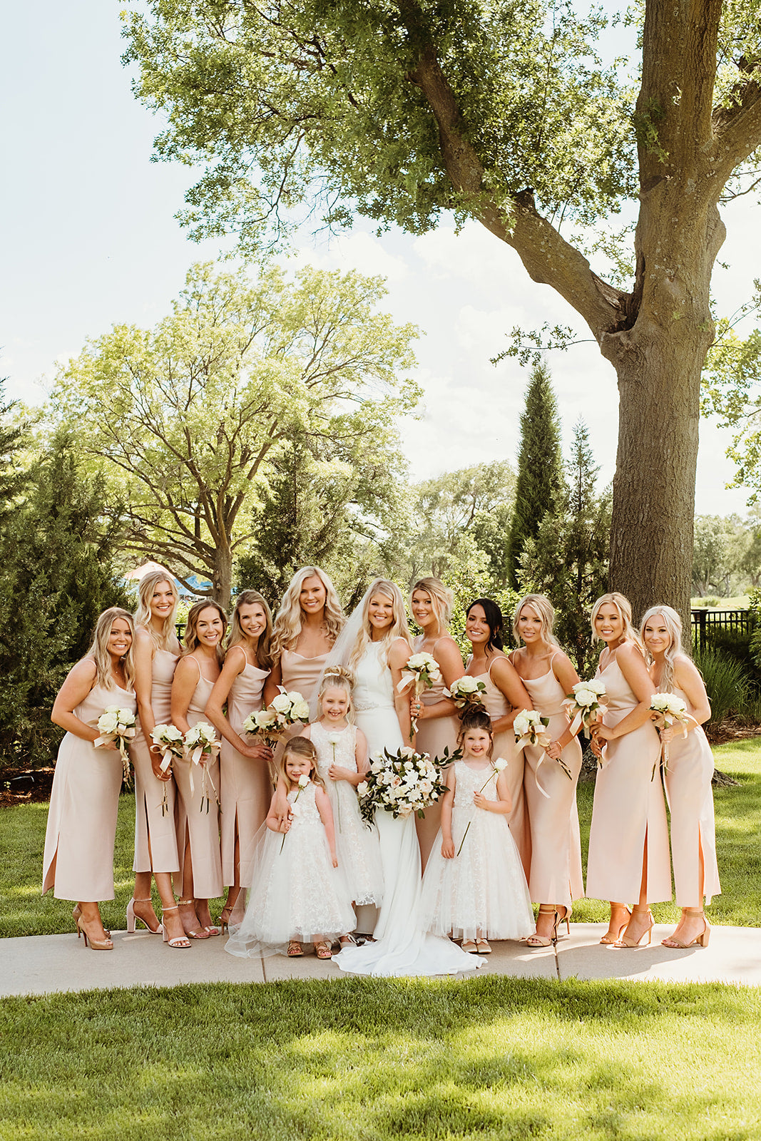 Gleaming White and Blush Kansas Wedding