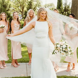 Gleaming White and Blush Kansas Wedding