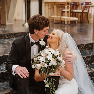 Gleaming White and Blush Kansas Wedding