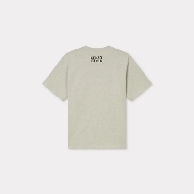 Kenzo Paris 'KENZO Happy Tiger' embroidered oversized T-shirt Pale Grey