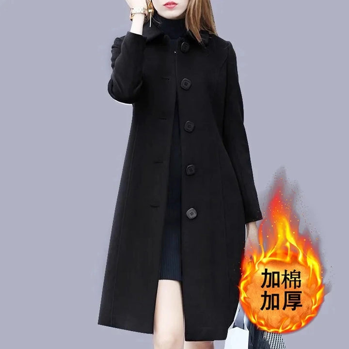 BlackTree Woolen Coat Women's Long British Style.