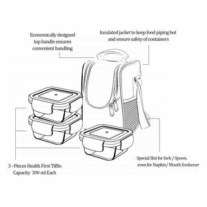 Health First Tiffin Round Glass Tiffin (Treo by Milton)