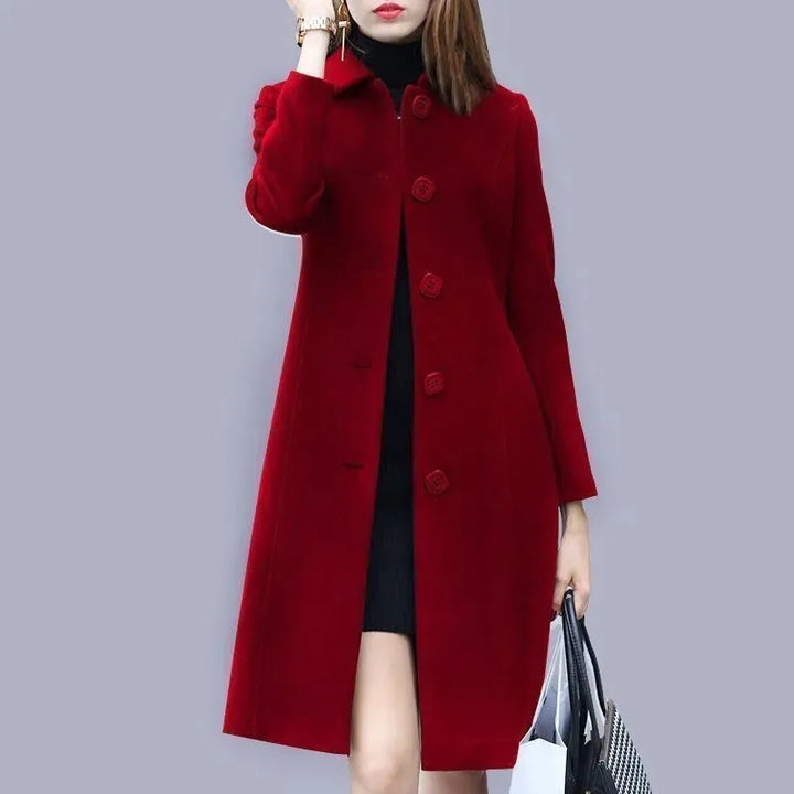 BlackTree Woolen Coat Women's Long British Style.