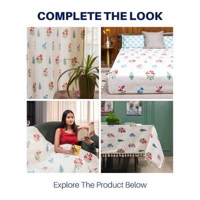Fitted King Size Cotton Bedsheet - High Garden Red